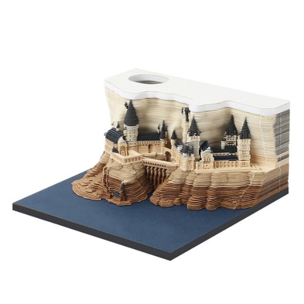 3D Memo Pad Papirslot Design 3D Kunst Håndværk Note Pad Notepad Hjemmeindretning med Lys