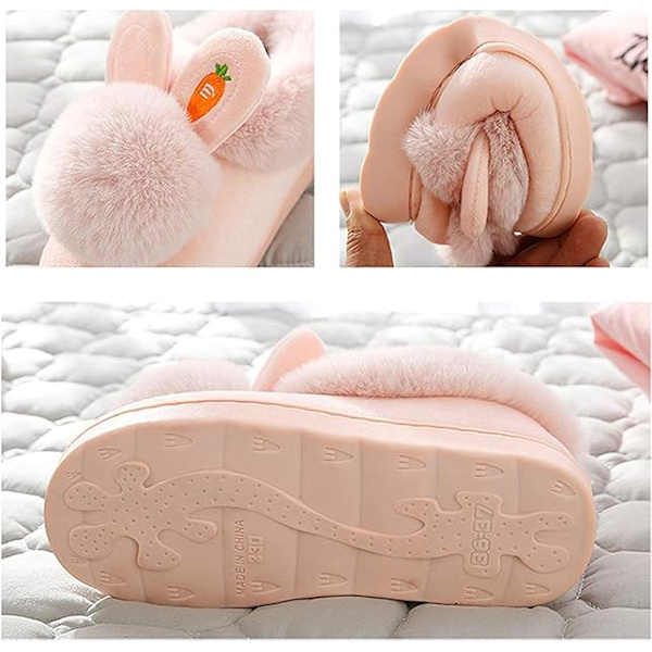 Flickor Söt Kanin Tofflor Dam Memory Foam Tofflor Mysig Plysch Varm Inomhus Hemskor