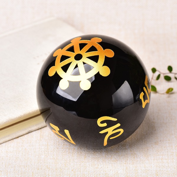 Obsidian kristallkula för Fengshui-kula, meditation, kristallhealing, spådomssfär, heminredning, 100 % naturlig (40 mm)