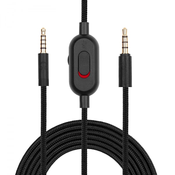 For G433-kaapeli 2.0M Aux-johdon vaihto Logitech G433 / G233 / G Pro/G Pro X -pelikuulokkeille, joissa on sisäänrakennettu mykistys ja äänenvoimakkuuden säätö PS5 / PS4 / Xb