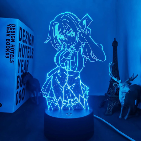 3D LED Lampe Anime High School DxD Xenovia til Soveværelse Dekorativ Natlampe Fødselsdagsgave Akryl LED Natlys