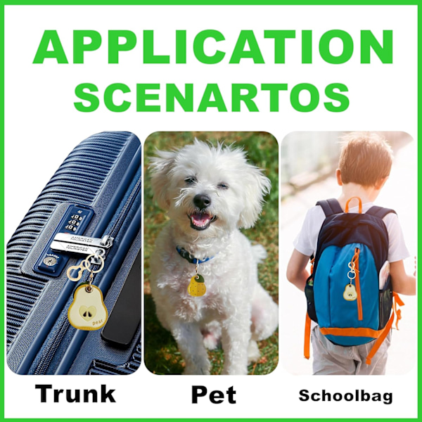 Læder nøglering holder etui kompatibel med Apple AirTag, sød beskyttende Air Tag cover med nøglering, anti-scratch finder GPS tracker etui til Yellow Pear
