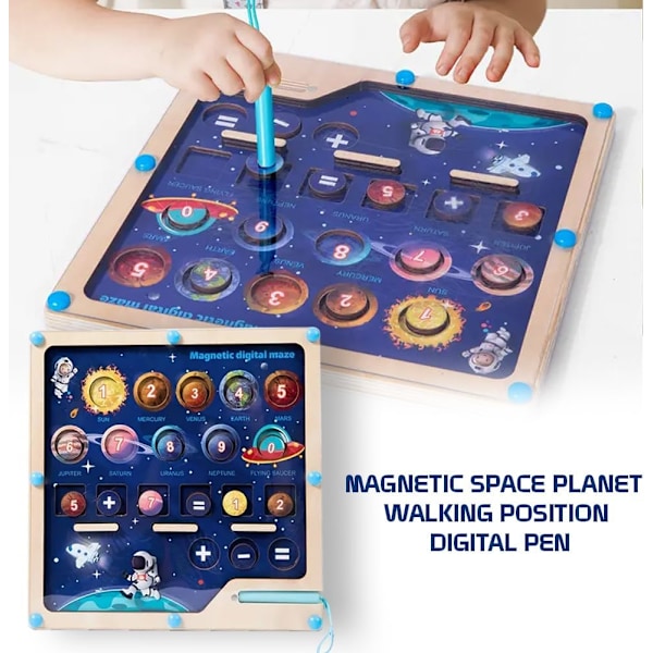 Rum-tema Magnetisk Labyrinth Legetøj - 8 Planeter til Tidlig Læring - Tal Klassificering, Tælling, Matematik & Kognition - Ideel til Aldre 3+
