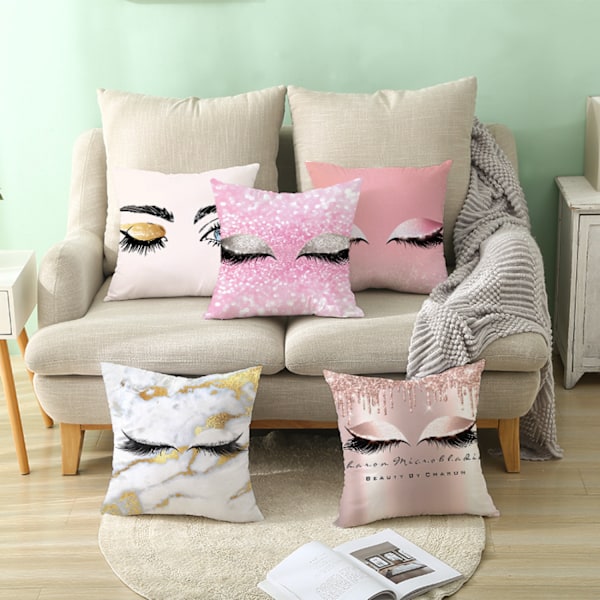 JUSTUP Pudebetræk  Skønhed Øjenvipper Læber Kvinder Piger Pudebetræk Peach Skin Fløjl Pudebetræk Dekorativ til Sofa Seng Kontorstol 18 x 18