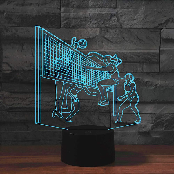 3D Play Ishockey Fjernkontroll 16 Farger Nattelysbilder Illusionsakryl LED Bord Nattbord Lampe Barn Soverom Skrivebord Dekor Bursdagsgaver Leke