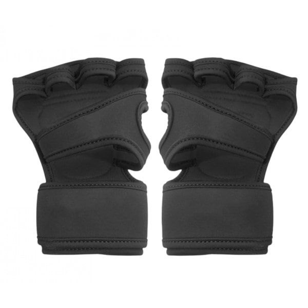 Vikter-lyftningsträningshandskar, Gym Barehand Grip, Stöd Alpha Cross-Training, Rodd, Power-Lifting, Pull Up (Svart,L)