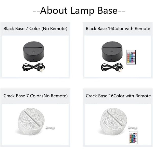 3D Traktor Bil Illusion LED Natlampe 7 Farver Skiftende Smart Touch Bordlampe Dekoration Gavebutik Bar Soveværelse Lys (Sprækket Base med Fjernbetjening, Lastbil-3)