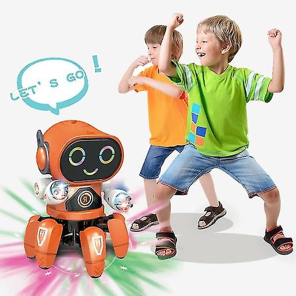 Seks-klo elektrisk dans lille robot lys popmusik børn dreng pige robot intelligent legetøj