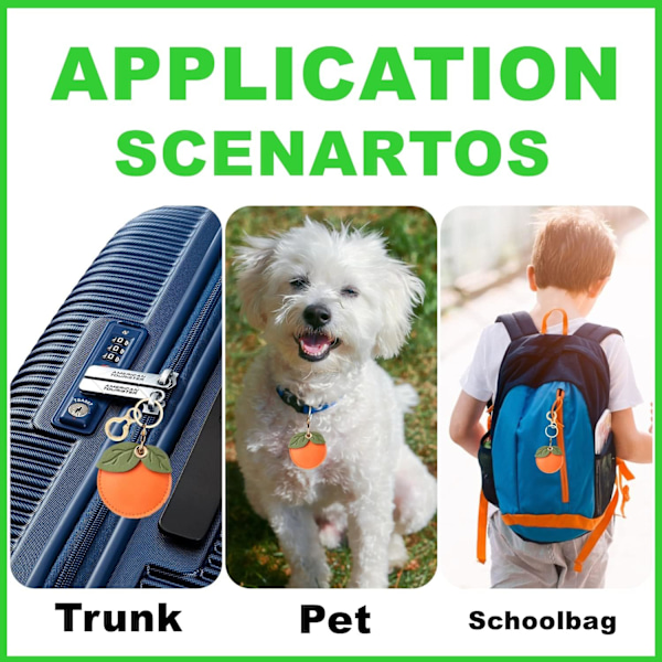 Lærnøkkelringholder Etui Kompatibel med Apple AirTag, Søt Beskyttende Air Tag Deksel Med Nøkkelring, Anti-ripe Finder GPS Tracker Etui fo Persimmon