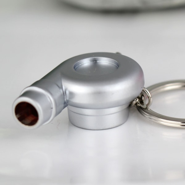 Kreativt Spindende Nyt Krom Poleret Gunmetal Sort Turbo Turbolader Nøglering Nøglekæde Ring Nøglering Nøglebrik, Lav Fløjtelyd