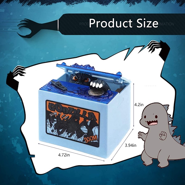 Elektronisk stjälande sparbössa, Noetoy Monster Dinosaur Bank Toy, Musikalisk rörlig stjälande sparbössa Anime-gåva för pojkar flickor barn