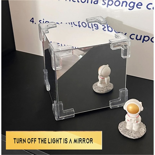 Håndlavet DIY Magic Cube Tulipaner Blomster Natlys Tulipan Spejl Lampe Kreative Gaver til Pige Kvinder Venner Fødselsdag Jul, Lilla-Pink