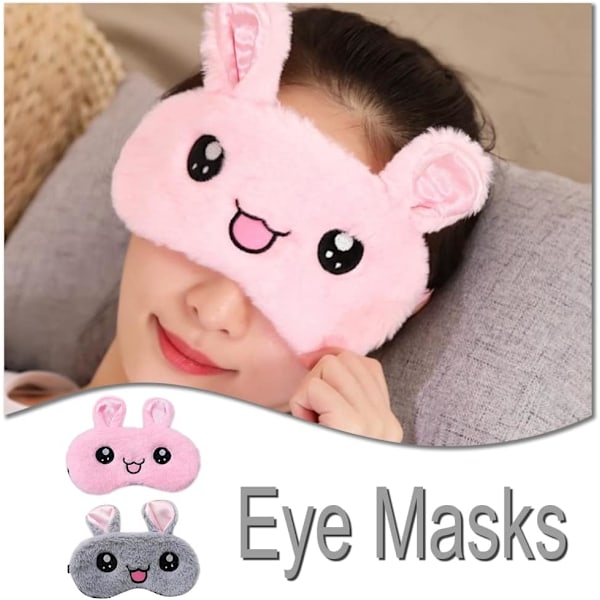 Tecknad Kanin Sovmasker Mörkläggningsmasker Plysch Sovmasker för Resor, Sömn, Skiftarbete, Lunchrast