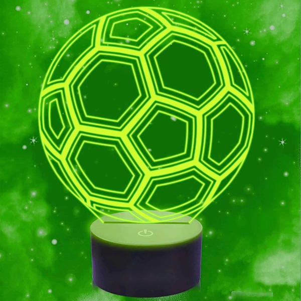 3D Fodbold Natlys LED Lampe Illusion 16 Farveskiftende Bord Dekoration Lamper Fødselsdagsgave Akrylbase USB Kabel Legetøj