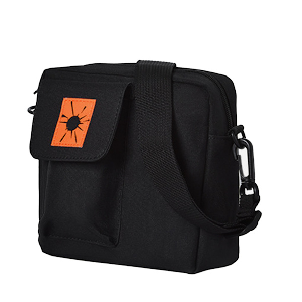 Herre Lille Messenger Taske Multi Lommer Letvægts Nylon Skuldertaske til Daglig Brug  Gratis Størrelse Black