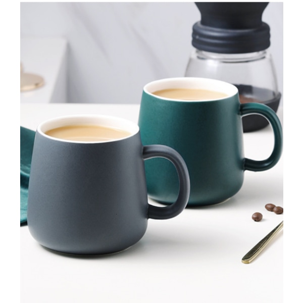 Kiiltävä keraaminen kahvimuki, Mark Cup toimistoon ja kotiin, 13 OZ, teekahvikuppi astianpesukoneeseen ja mikroaaltouuniin, 1 pakkaus (vihreä)