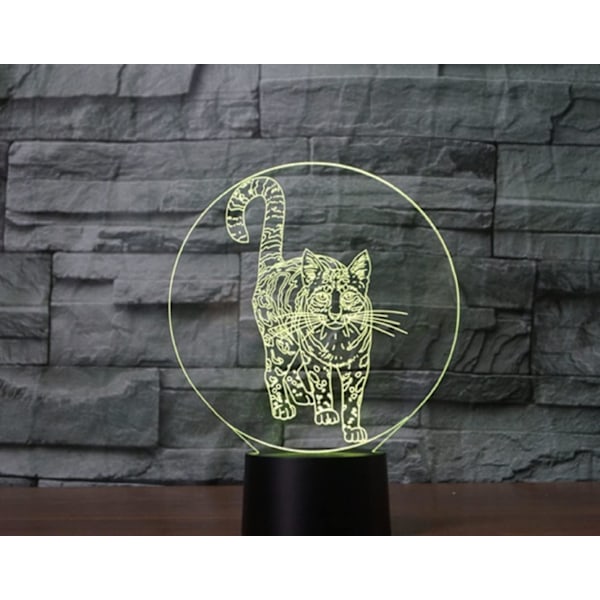 3D Kitty Fjärrkontroll 16 Färger Nattlampor Illusion Akryl LED Bord Sänglampa Barn Sovrum Skrivbords Dekoration Födelsedagspresenter Leksak för Barn