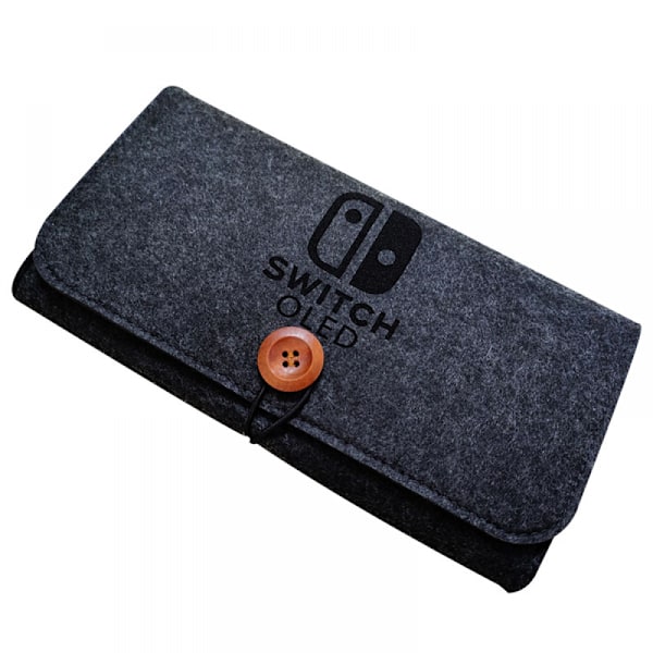 Bärbar reseväska för Nintendo Switch Oled-modeller och Nintendo Switch, ultratunn filt väska med 5 spelkassetthållare