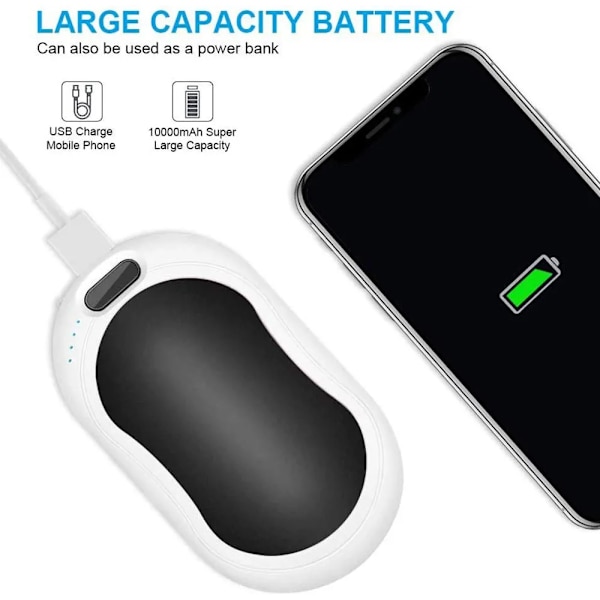 Ladattavat kädenlämmittimet, 10000 mAh:n pikalatauskädenlämmittimet, retkeilykädenlämmitin/virtapankki/taskulamppu/kädenlämmitin talvi