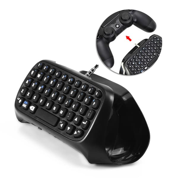 Mini Trådløst Bluetooth Spilltastatur Chatpad for PS4-Kontroller
