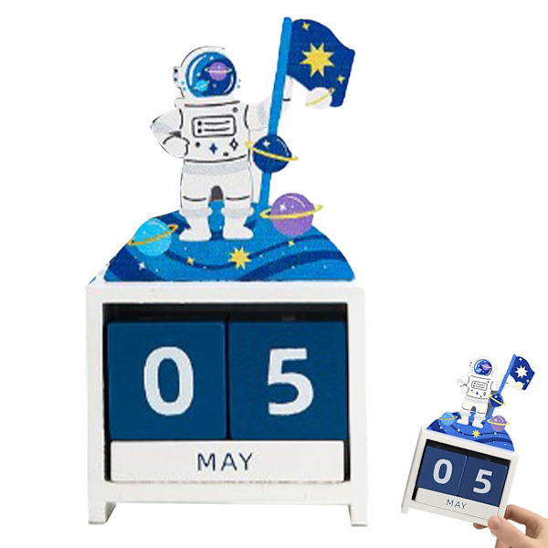 Puinen ikuinen kalenteri Countdown Kuukausi Päivämäärä Lohko Kuutiot Kalenteri Söpö Työpöydän Koristelu Type 1