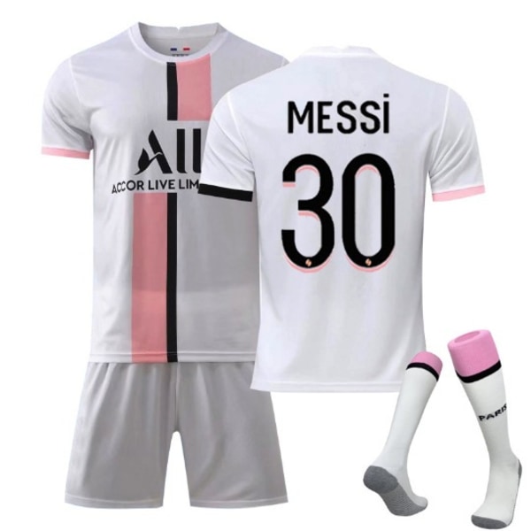 21/22 Paris Saint-Germain borta barn vuxna fotboll fotbollströja Trainin tröja kostym No.30 MESSI 26
