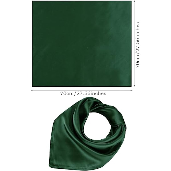 Dammode mjuk stor satin fyrkantig chiffong polyester halsduk set huvud hals mångsidig enfärgad tillgänglig-grön