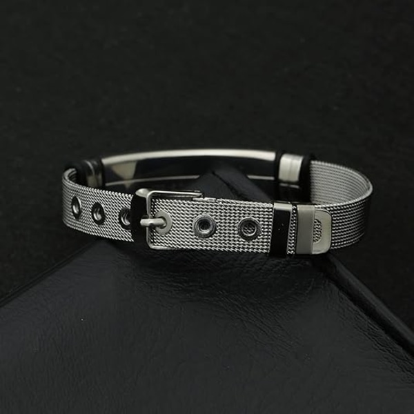 Herrarmband, Svarta armband för män, Snyggt justerbart kors i rostfritt stål, mesh-kedja, armband för män, smycken för män Gold