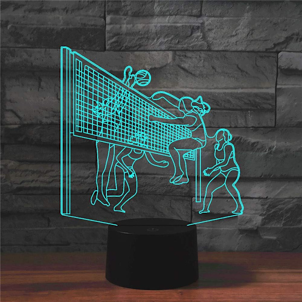 3D Play Ishockey Fjernkontroll 16 Farger Nattelysbilder Illusionsakryl LED Bord Nattbord Lampe Barn Soverom Skrivebord Dekor Bursdagsgaver Leke