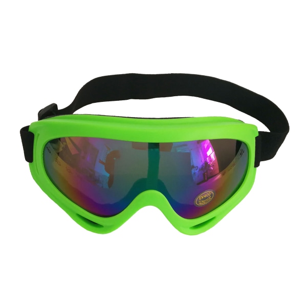 Skibriller, motorsykkelbriller, snowboardbriller for menn, kvinner og barn UV-beskyttelse skum anti-ripe støvtett (grønn)