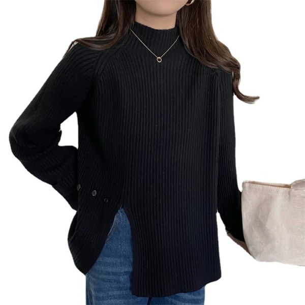 Naisten pilkakaulus, Raglan Sleeve -neulepuserot, pitkähihainen, väljä ja casual villapaita