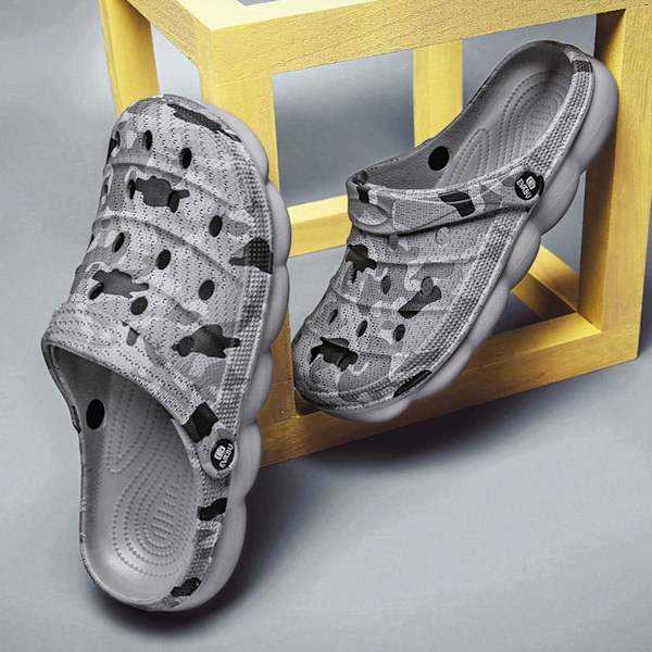Trädgårdsskor för män och kvinnor, sommarsandaler, lätta, halkfria promenadskor, unisex, vuxna, träskor för pool, strand, trädgård, kök, dusch Grey 10inch 12 Women/10 Men