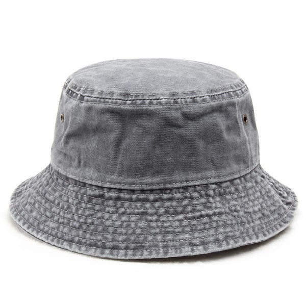 Denim Bucket Hat Unisex Solhatt Bred Bremskjerm Bucket Hat Menn Kvinner Tenåring Utendørs (grå)