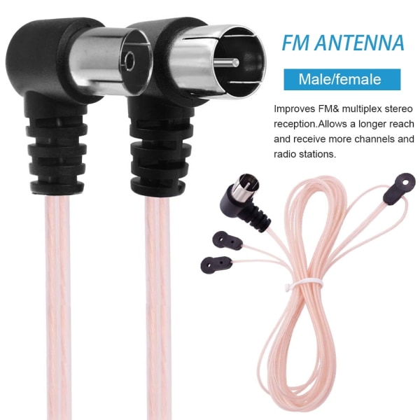 FM-antenne hunn / hann pluggkontakt stereo lydradiomottaker