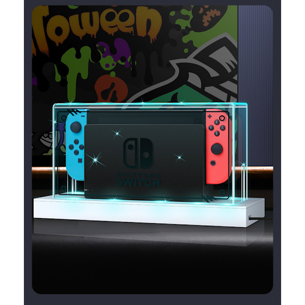 Transparent spelmaskin akryl dammskyddsfodral värdskydd dammskydd Nintendo Switc lysande basfodral