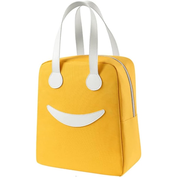 Bærbar Lunsjpose Mini Lunsjpose Isolerte Pose Bærbar Søt Lunsjpose Utendørs Piknikpose Iskjølepose Utendørs Oppbevaringspose, 1 PCE (Stor, Gul) Yellow big Large
