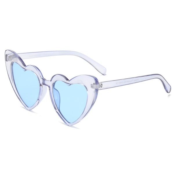 Hjärtformade solglasögon Candy Color Hippy Vintage Solglasögon Glasögon för maskeraddräkter Tillbehör, Party Cosplay (Transparent)