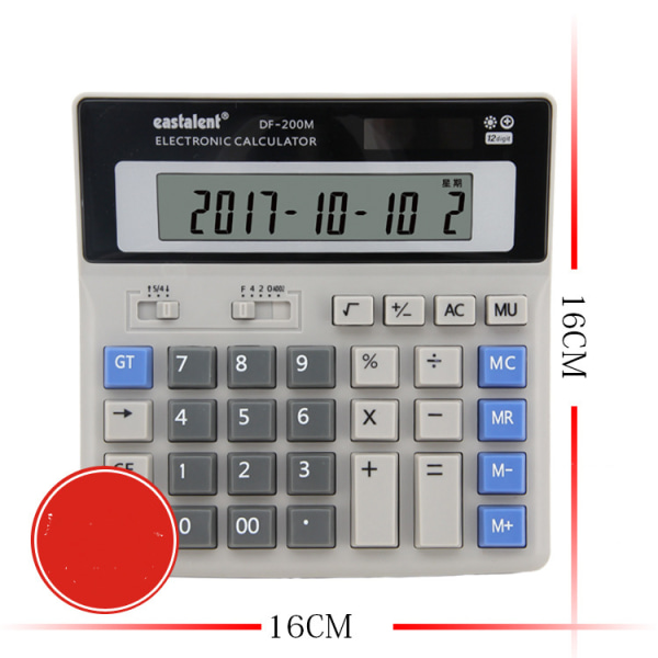 Stor tastaturregnemaskine Kontor skrivebordsregnemaskine, 12-cifret stort LCD-display, Funktionselektronisk regnemaskine