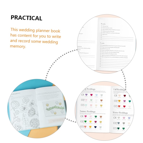 Operitacx 2 stk Bryllupsbok Bryllups Planlegger Notatbok Notatbøker for Arbeid Bryllups Planlegging Organizer Binder Brud Bok Planlegger Notisblokk