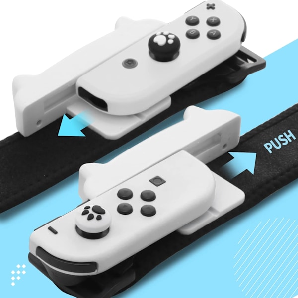 Dansband för Nintendo Switch handledsbandsskydd för Joycon Armband spel armband elastiskt band dansband (vit)