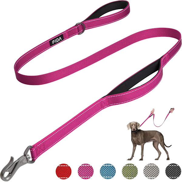 4 FT Heavy Duty Hundekobbel med 2 komfortable polstrede håndtak, trafikkhåndtak og avansert enkel snappkrok, reflekterende gåledning for store, mellomstore og S Rose4FT 4 Feet (Pack of 1)