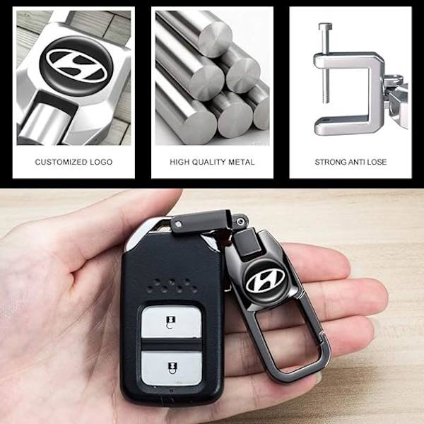 Hyundai Motor -auton avaimenperät logolla, Hyundai Motor -auton avaimenperä, avaimenperä miehille, avaimenperän lisävarusteet, perhelahja, musta
