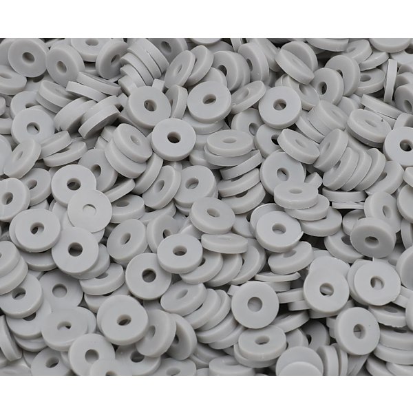 2000+ st blekgrå lerpärlor i bulk, polymerlerpärlor för armband, heishi-pärlor för armband, platta pärlor (6 mm). Pale Gray