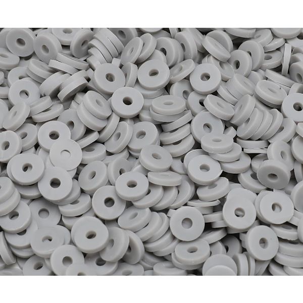 2000+ stk. lysegrå leireperler i bulk, polymerleireperler for armbåndlaging, heishi-perler for armbånd, flate perler (6 mm). Pale Gray