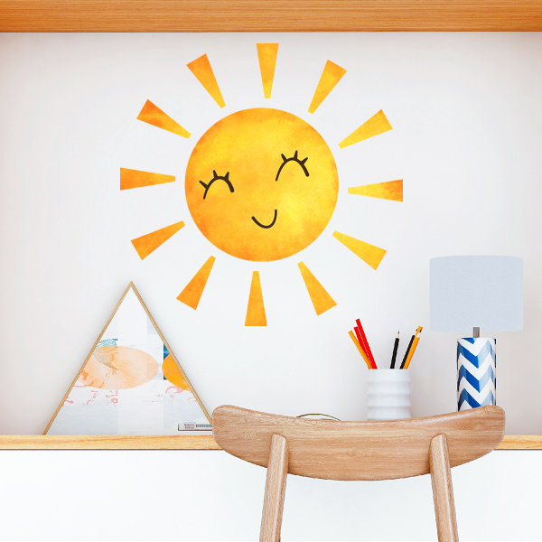Cartoon Sol väggdekaler klistermärke dekor konst Peel och stick vägg konst klistermärke dekor dekoration