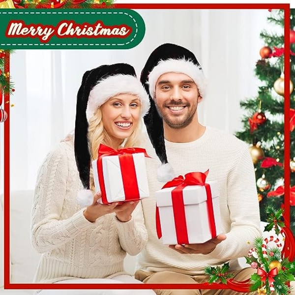 2 Julemand Hat Unisex Julehat Julehat til Kvinder Mænd Lang Julehat til Nytår Festlig Feriefest