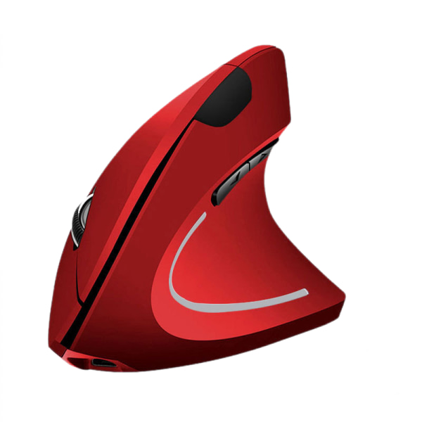 Trådlös vertikal mus, 800/1000/1200/1600 Justerbar DPI Ergonomisk USB mus med hög känslighet för datorer och bärbara datorer Röd