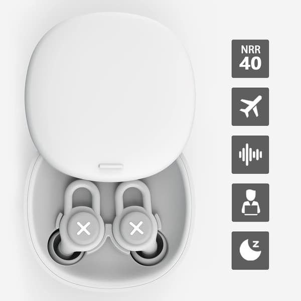 Ørepropper til 40dB støjreducerende øretelefoner, bløde silikone ørepropper til søvn, anti-snorken enheder, høreværn mod støj S