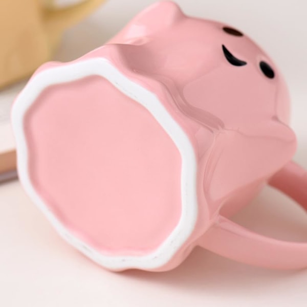 Nyhetsspennende Spøkelseskopp 3D Søt Keramikk Kaffekopp Perfekt for Bursdag Hvit Elefant Gaver til Kaffe Melk Te Elsker Pink