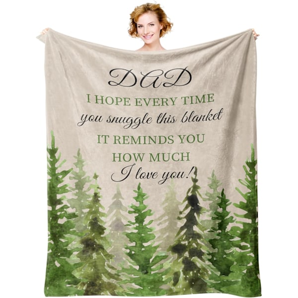 130x150cm, Gave til Far Tæppe, Fars Dag/Fødselsdagsgave til Far fra Datter Søn, Bedste Far Gave 130x150cm